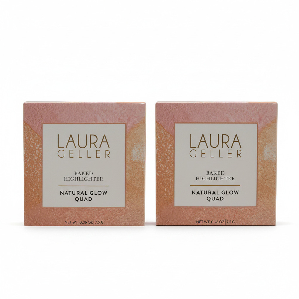 2 Pack Laura Geller Baked Highlighter Natural Glow Quad French Vanilla 0.26oz